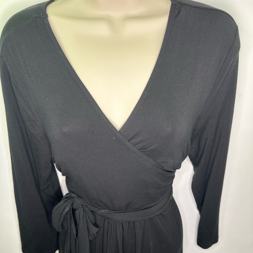 Gap Maternity black wrap top dress size large